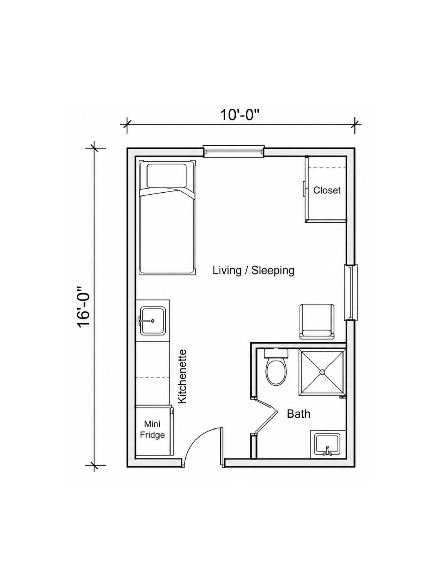 Self-contained shelter interior view