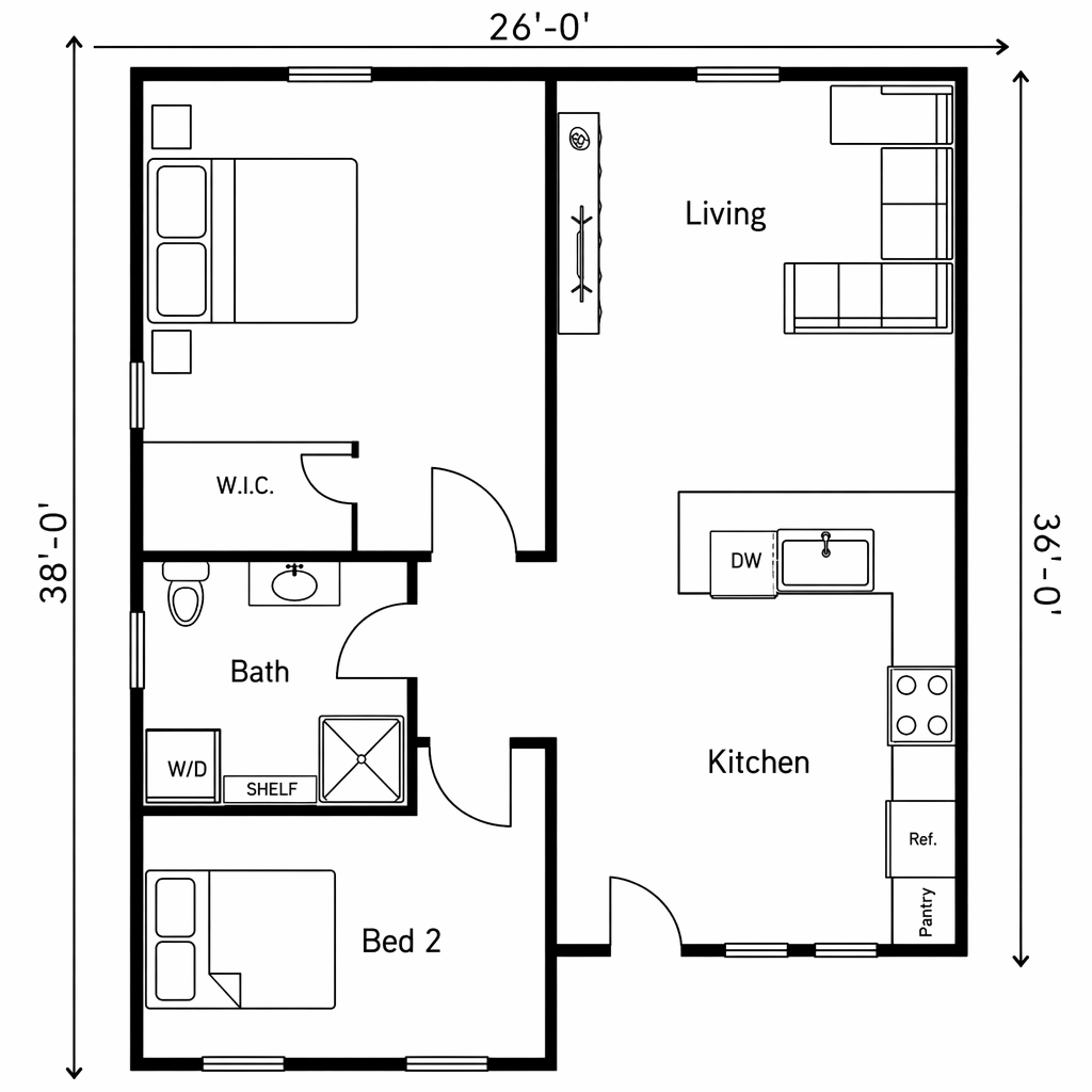 Huron 2 floor plan