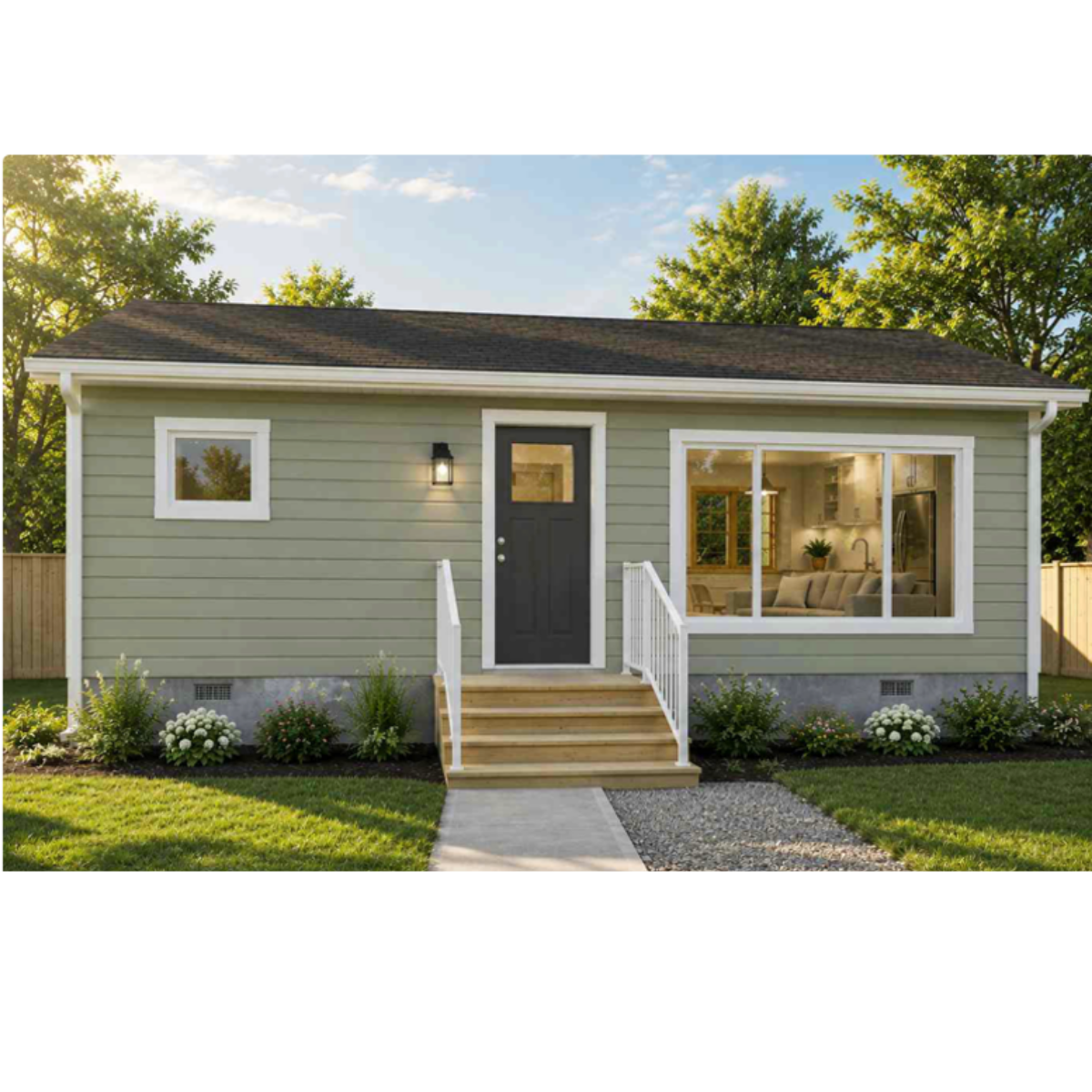 Affordable housing Model 1 exterior rendering