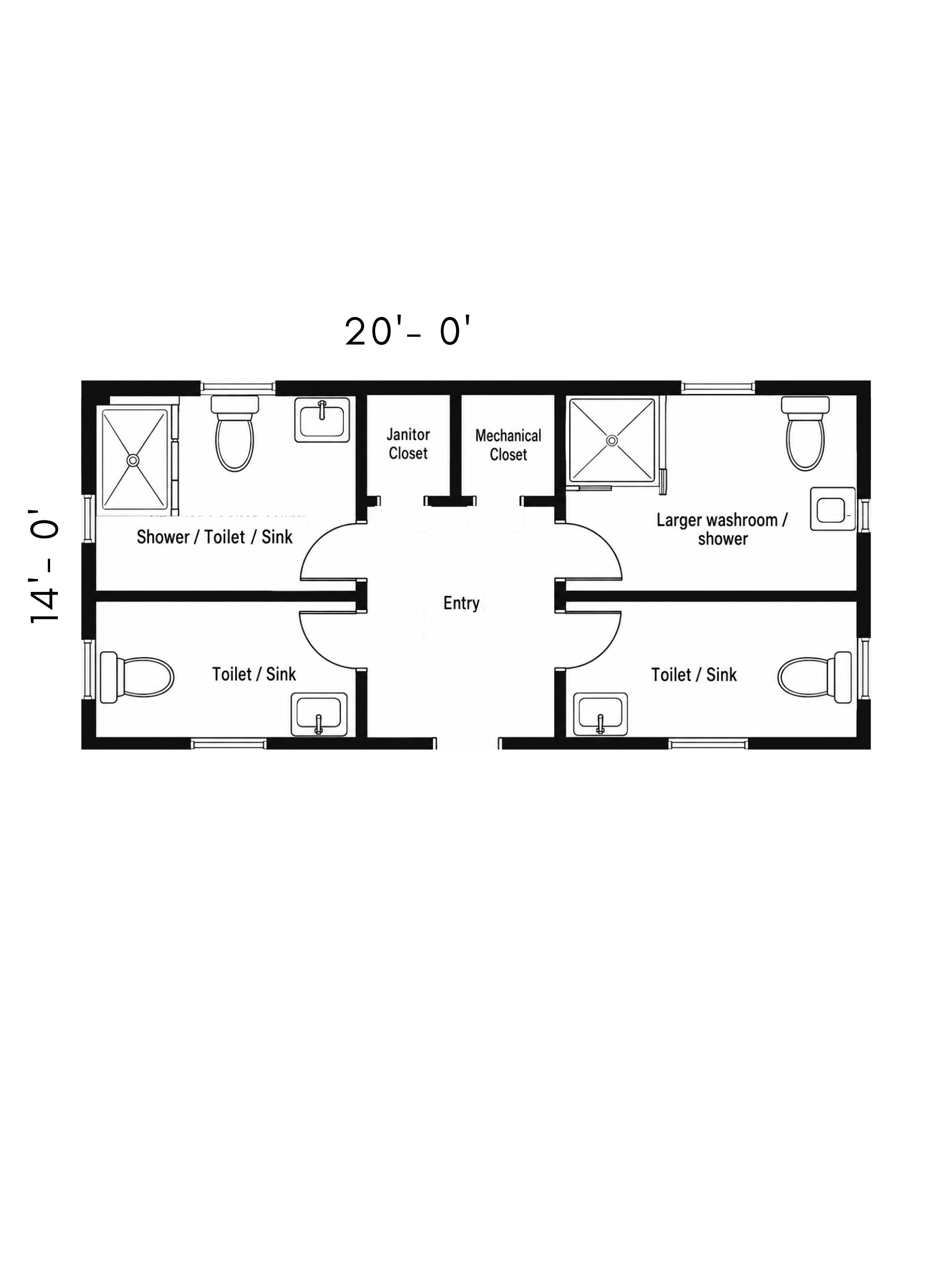Washroom unit floor plan